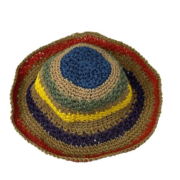 Multicolor adjustable paper straw summer hat one size - Picture 4 of 7